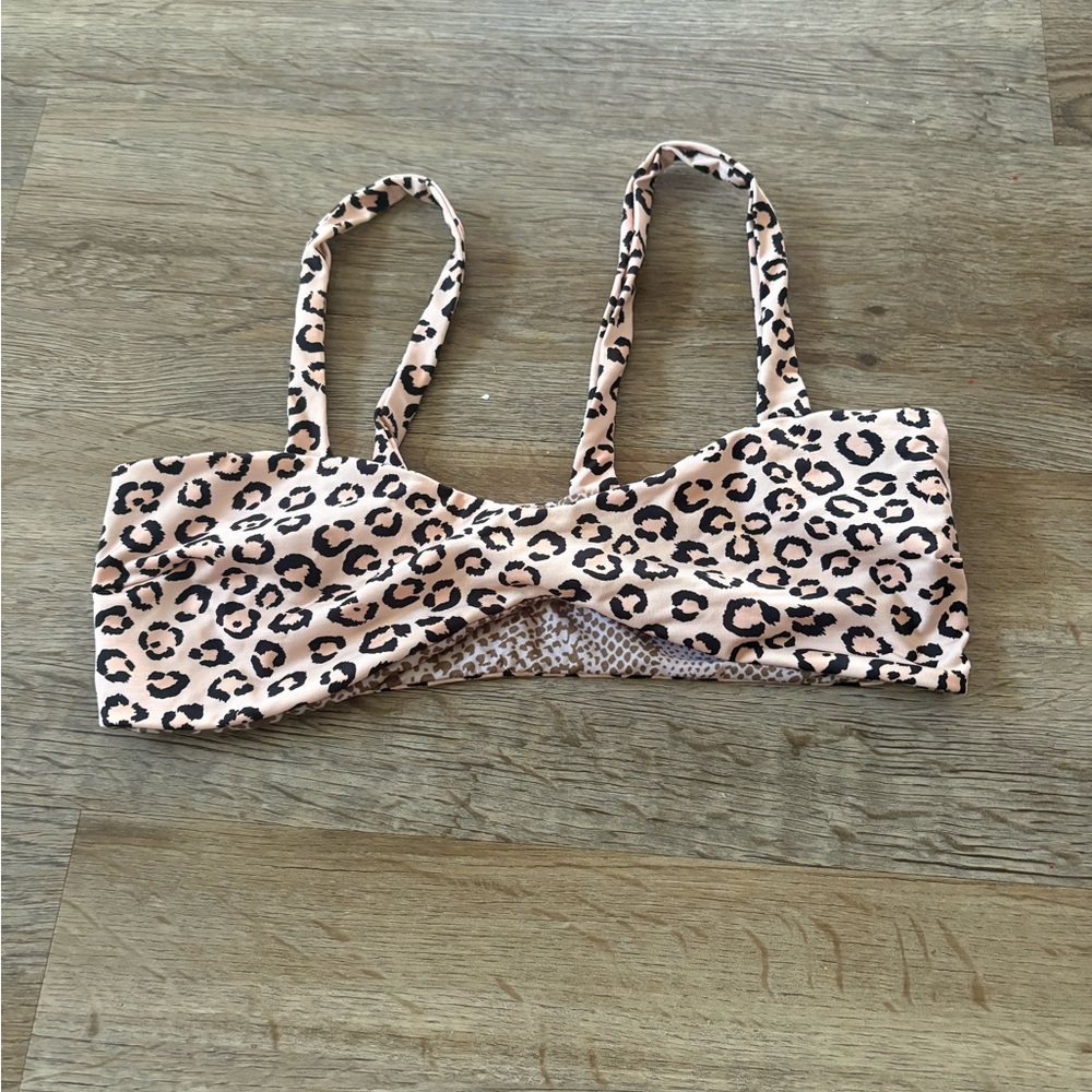 Acacia Swimwear Brown Animal Print Bikini Top